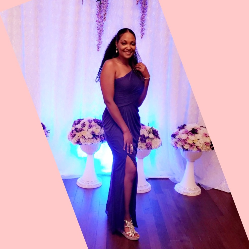 Purple Davids Bridal bridesmaid dress